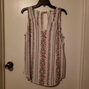 White floral sleeveless top